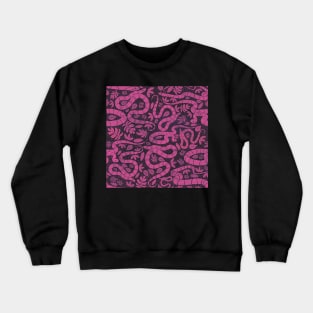 Snake block print pink Crewneck Sweatshirt